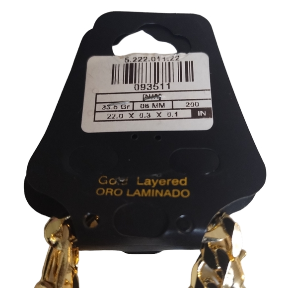 COPY - NWT 18K G.L. Stamp Real Gold Layered 22 Inch 8mm Figaro Chain - Picture 4 of 4